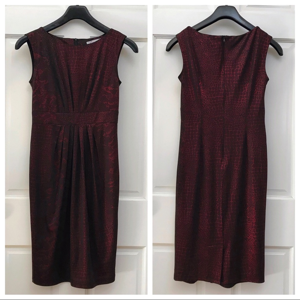 Emage Sleeveless Black & Red Pattern Dress Size S